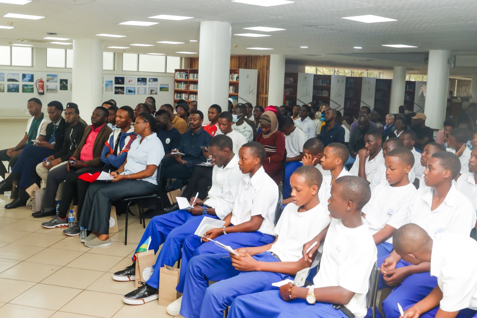 Guests seated in the main hall of Kigali Public Library